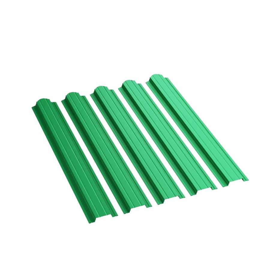 Евроштакетник 118мм ПЭ RAL_6029_ с полукруглым срезом0001